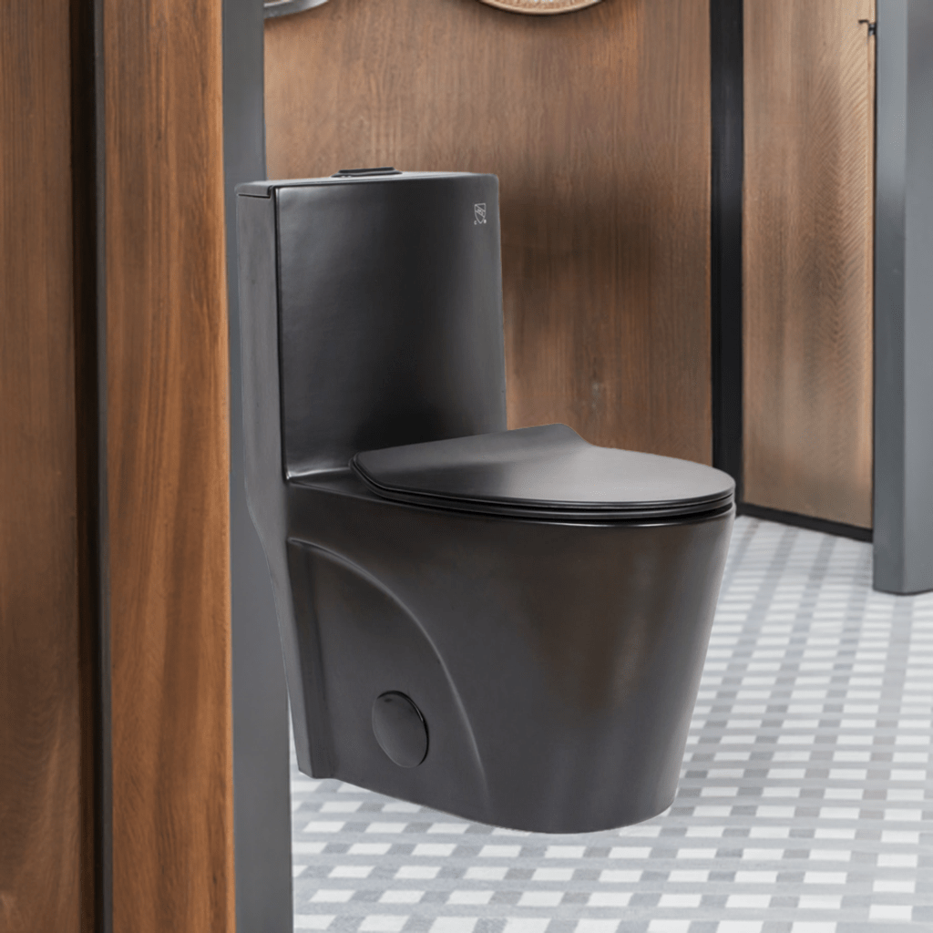 0382Y - MB Matte Black Dual - Flush Siphonic One - Piece Toilet, UF Soft Close Seat, CUPC Certified - toilet NeoNova Decor