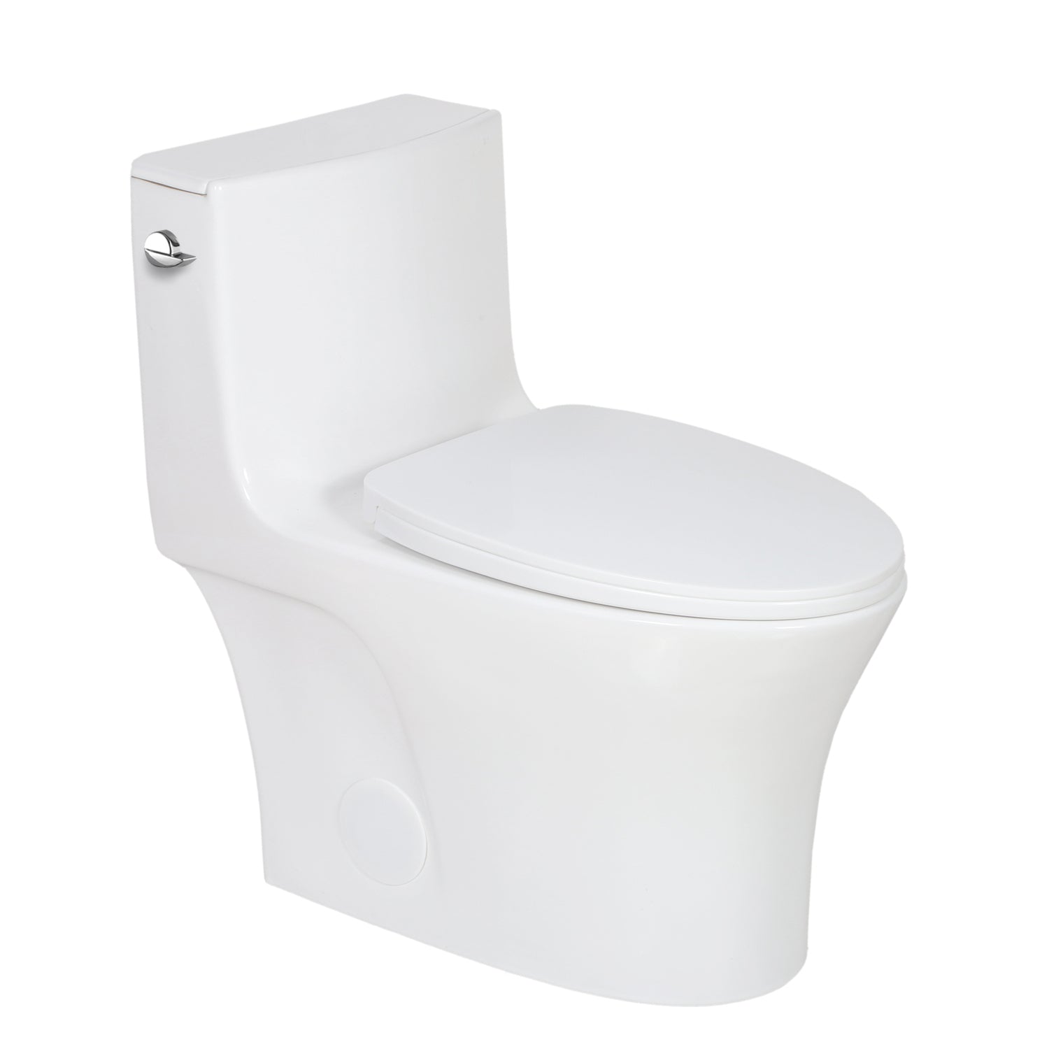 Modern single-flush siphonic toilet 10017 with soft close seat and HTD flush system