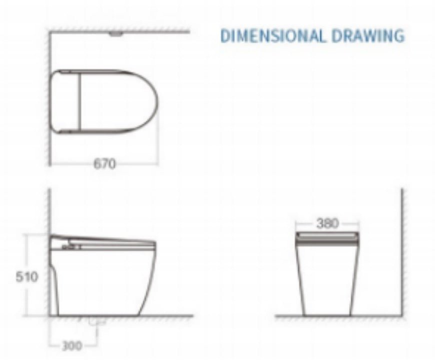 2213C One - Piece Smart Toilet with LED Display, Heated Seat, and Auto - Cleaning Function - Smart Toilet NeoNova Decor