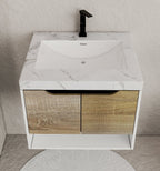 24", 32", 40" Modern Floating Vanity with Seamless Stone Top - Vanity24" NeoNova Decor