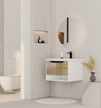 24", 32", 40" Modern Floating Vanity with Seamless Stone Top - Vanity24" NeoNova Decor
