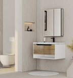 24", 32", 40" Modern Floating Vanity with Seamless Stone Top - Vanity32" NeoNova Decor