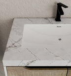 24", 32", 40" Modern Floating Vanity with Seamless Stone Top - Vanity32" NeoNova Decor