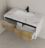 24", 32", 40" Modern Floating Vanity with Seamless Stone Top - Vanity40" NeoNova Decor