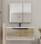 24", 32", 40" Modern Floating Vanity with Seamless Stone Top - Vanity40" NeoNova Decor