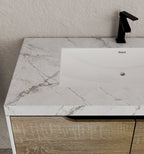 24", 32", 40" Modern Floating Vanity with Seamless Stone Top - Vanity40" NeoNova Decor