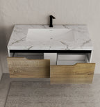 24", 32", 40" Modern Floating Vanity with Seamless Stone Top - Vanity40" NeoNova Decor