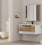 24", 32", 40" Modern Floating Vanity with Seamless Stone Top - Vanity40" NeoNova Decor