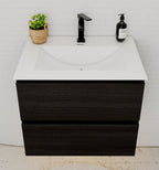 24"/30" Black Bathroom Vanity Sink Wall Mounted Cabinet Vanity - Vanity24" NeoNova Decor