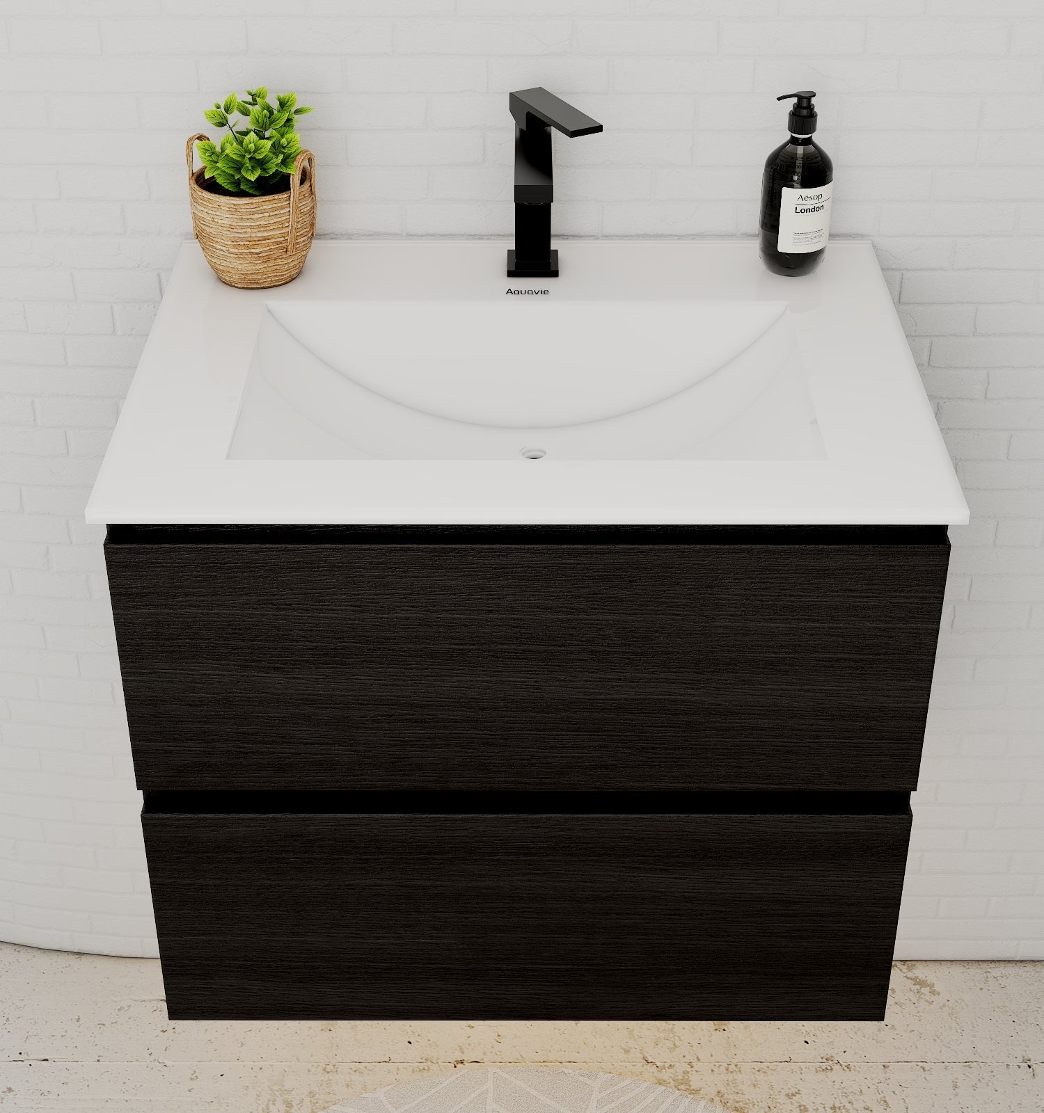 24"/30" Black Bathroom Vanity Sink Wall Mounted Cabinet Vanity - Vanity24" NeoNova Decor
