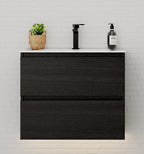 24"/30" Black Bathroom Vanity Sink Wall Mounted Cabinet Vanity - Vanity24" NeoNova Decor