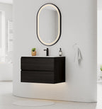 24"/30" Black Bathroom Vanity Sink Wall Mounted Cabinet Vanity - Vanity30" NeoNova Decor