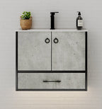 24"/30" Concrete - Style Bathroom Vanity with Ceramic Sink - toilet24" NeoNova Decor