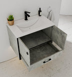 24"/30" Concrete - Style Bathroom Vanity with Ceramic Sink - toilet30" NeoNova Decor
