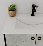 24"/30" Concrete - Style Bathroom Vanity with Ceramic Sink - toilet30" NeoNova Decor