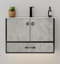 24"/30" Concrete - Style Bathroom Vanity with Ceramic Sink - toilet30" NeoNova Decor