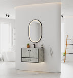 24"/30" Concrete - Style Bathroom Vanity with Ceramic Sink - toilet30" NeoNova Decor