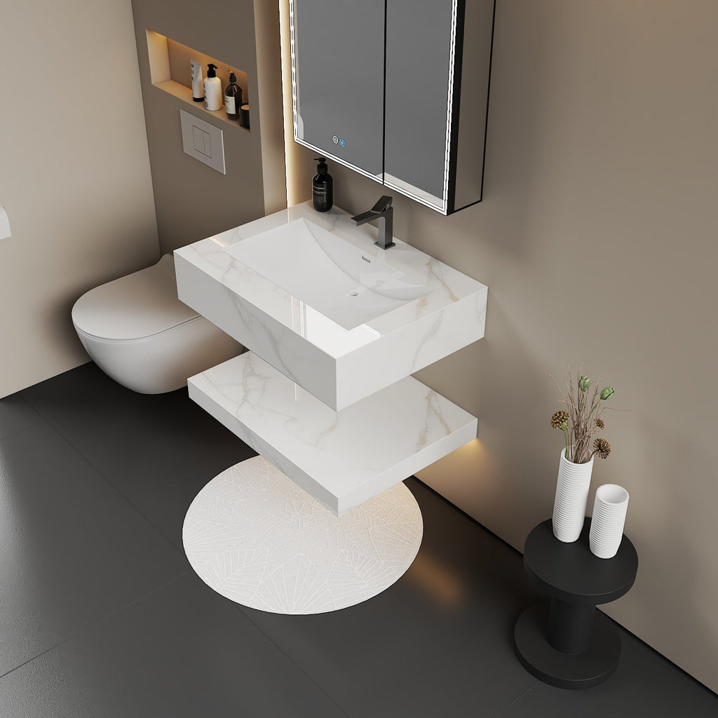 30", 32“，”40", 48" Hotel Style Calacatta Gold Seamless Stone Vanity - Vanity30 Inch NeoNova Decor