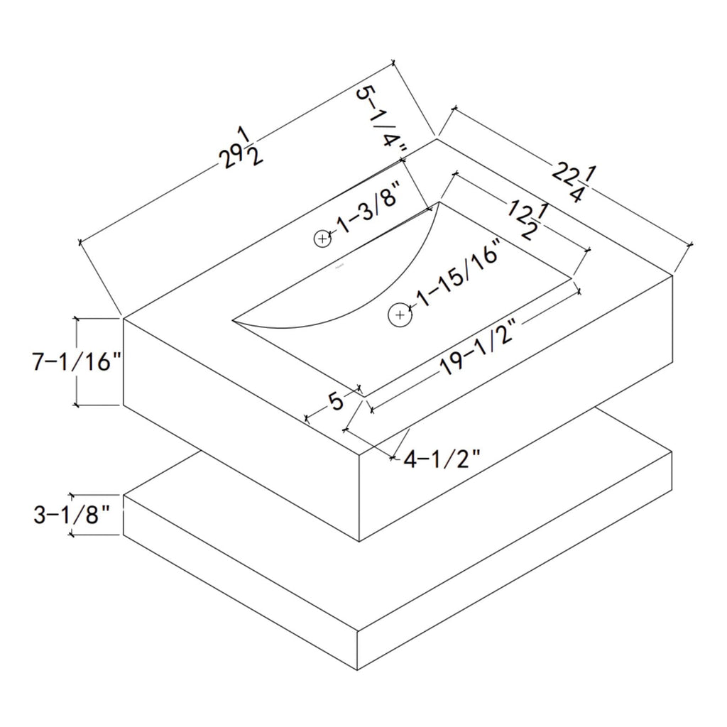 30", 32“，”40", 48" Hotel Style Calacatta Gold Seamless Stone Vanity - Vanity30" NeoNova Decor
