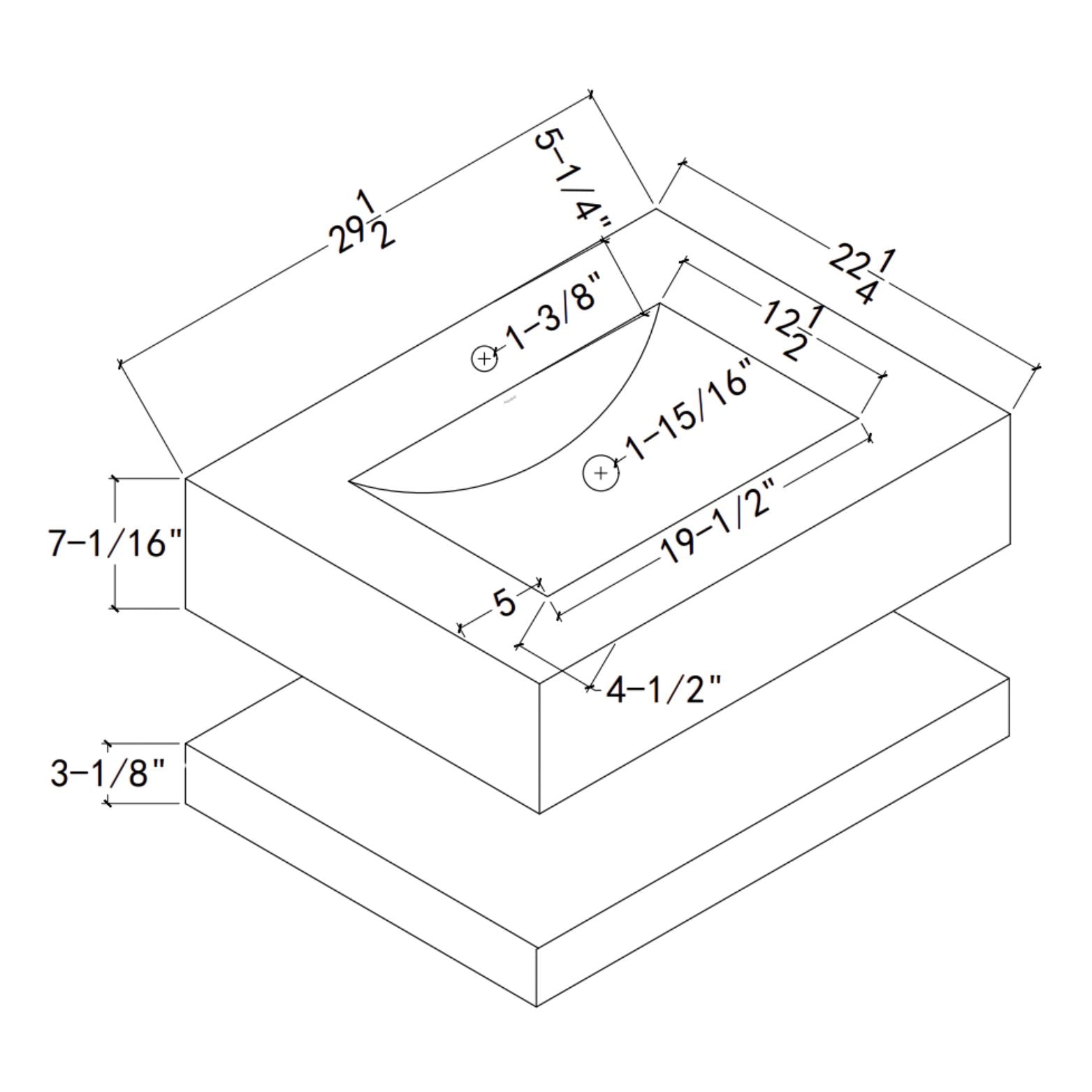 30", 32“，”40", 48" Hotel Style Calacatta Gold Seamless Stone Vanity - Vanity30" NeoNova Decor