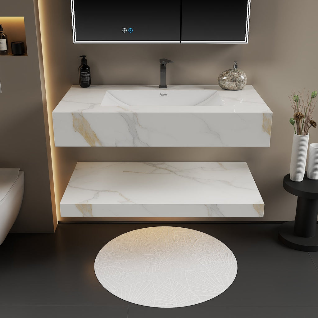 30", 32“，”40", 48" Hotel Style Calacatta Gold Seamless Stone Vanity - Vanity40 Inch NeoNova Decor