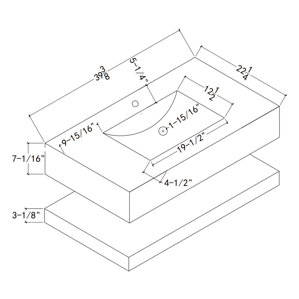30", 32“，”40", 48" Hotel Style Calacatta Gold Seamless Stone Vanity - Vanity40" NeoNova Decor