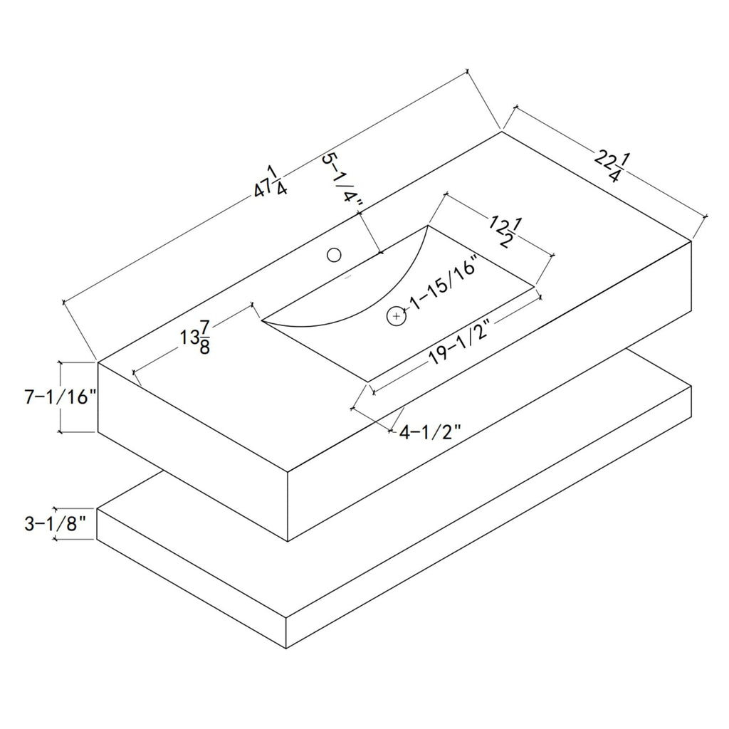 30", 32“，”40", 48" Hotel Style Calacatta Gold Seamless Stone Vanity - Vanity48" NeoNova Decor