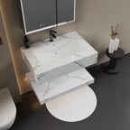 30", 40", 48" Hotel Style Ice Grey Floating Vanity – Marble - Look Stone - Vanity48 Inch NeoNova Decor