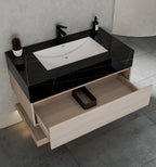 32", 36", 40" Sintered Stone Top with Hotel - Style Floating Bathroom Vanity - VanityBlack Marquina Gold Veins NeoNova Decor
