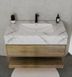 32", 36", 40" Sintered Stone Top with Hotel - Style Floating Bathroom Vanity - VanityIce Grey NeoNova Decor