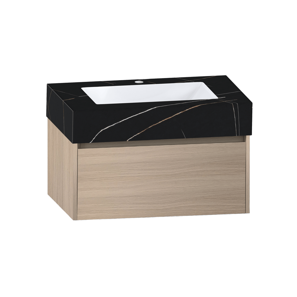 32", 36" &40" Sintered Stone Top with Single Sink Floating Bathroom Vanity - VanityBlack Marquina Gold Veins NeoNova Decor