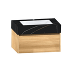 32", 36" &40" Sintered Stone Top with Single Sink Floating Bathroom Vanity - VanityBlack Marquina Gold Veins NeoNova Decor