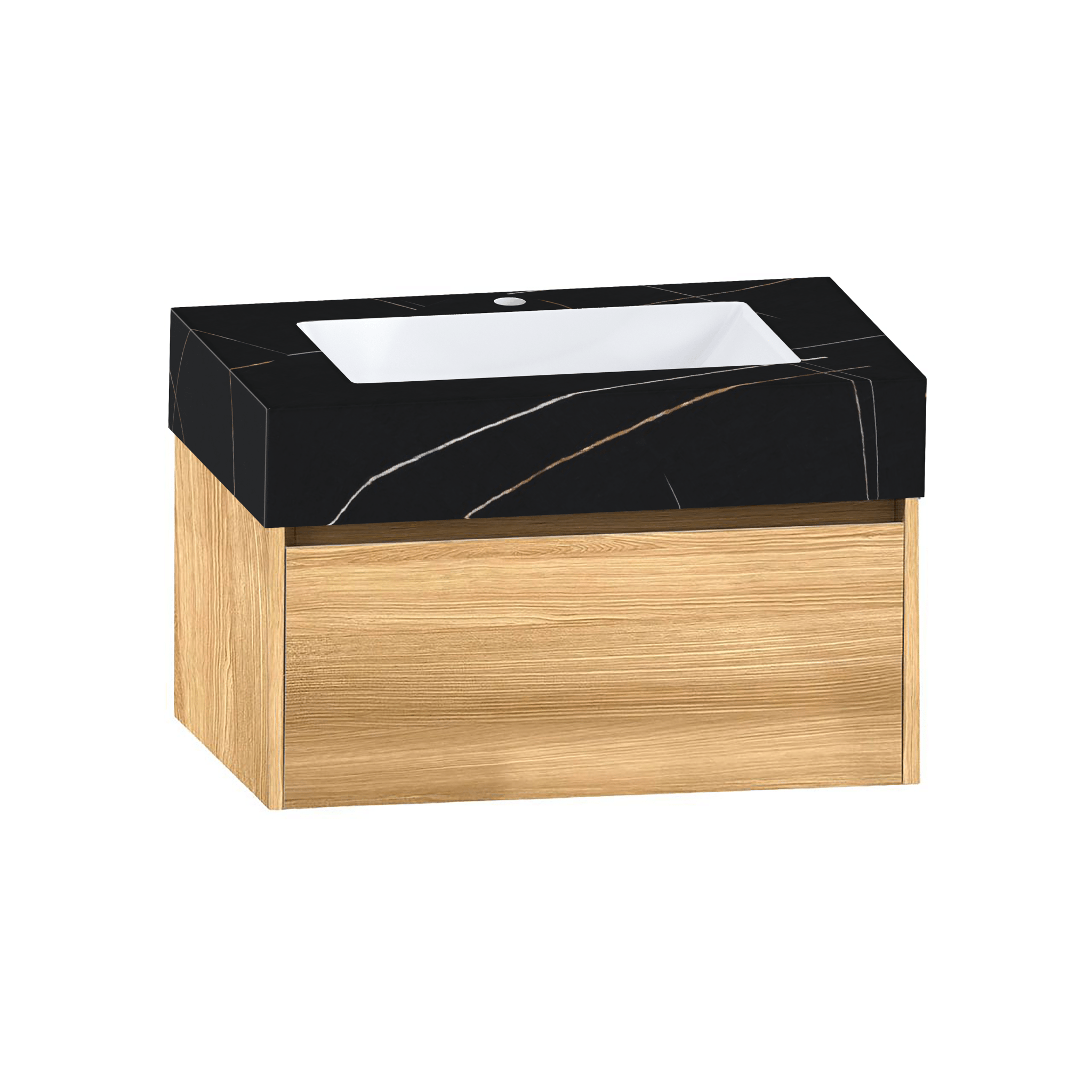 32", 36" &40" Sintered Stone Top with Single Sink Floating Bathroom Vanity - VanityBlack Marquina Gold Veins NeoNova Decor