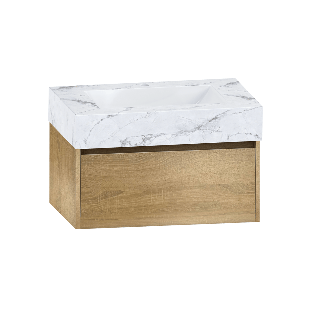 32", 36" &40" Sintered Stone Top with Single Sink Floating Bathroom Vanity - VanityIce Grey NeoNova Decor