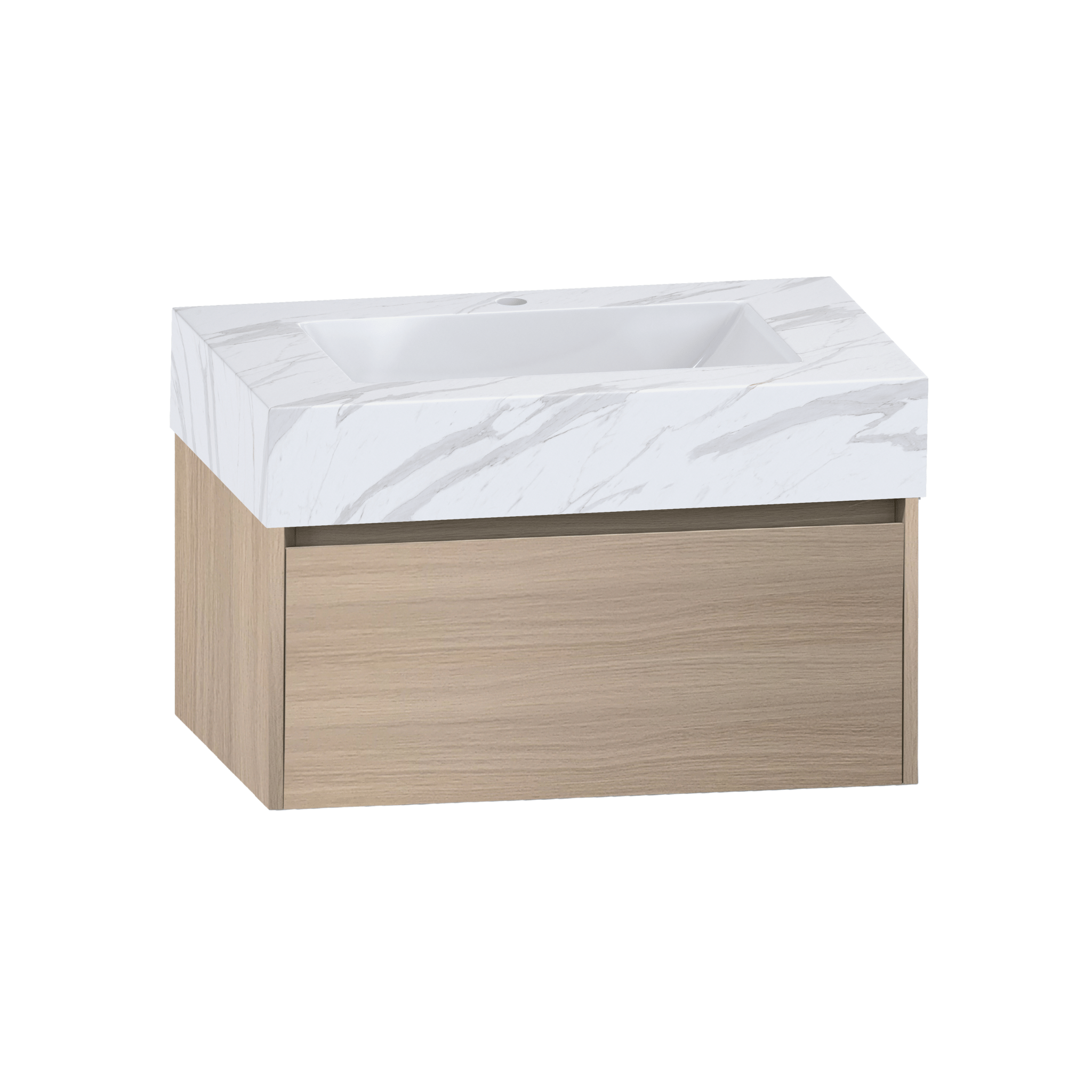 32", 36" &40" Sintered Stone Top with Single Sink Floating Bathroom Vanity - VanityWhite Carrara NeoNova Decor