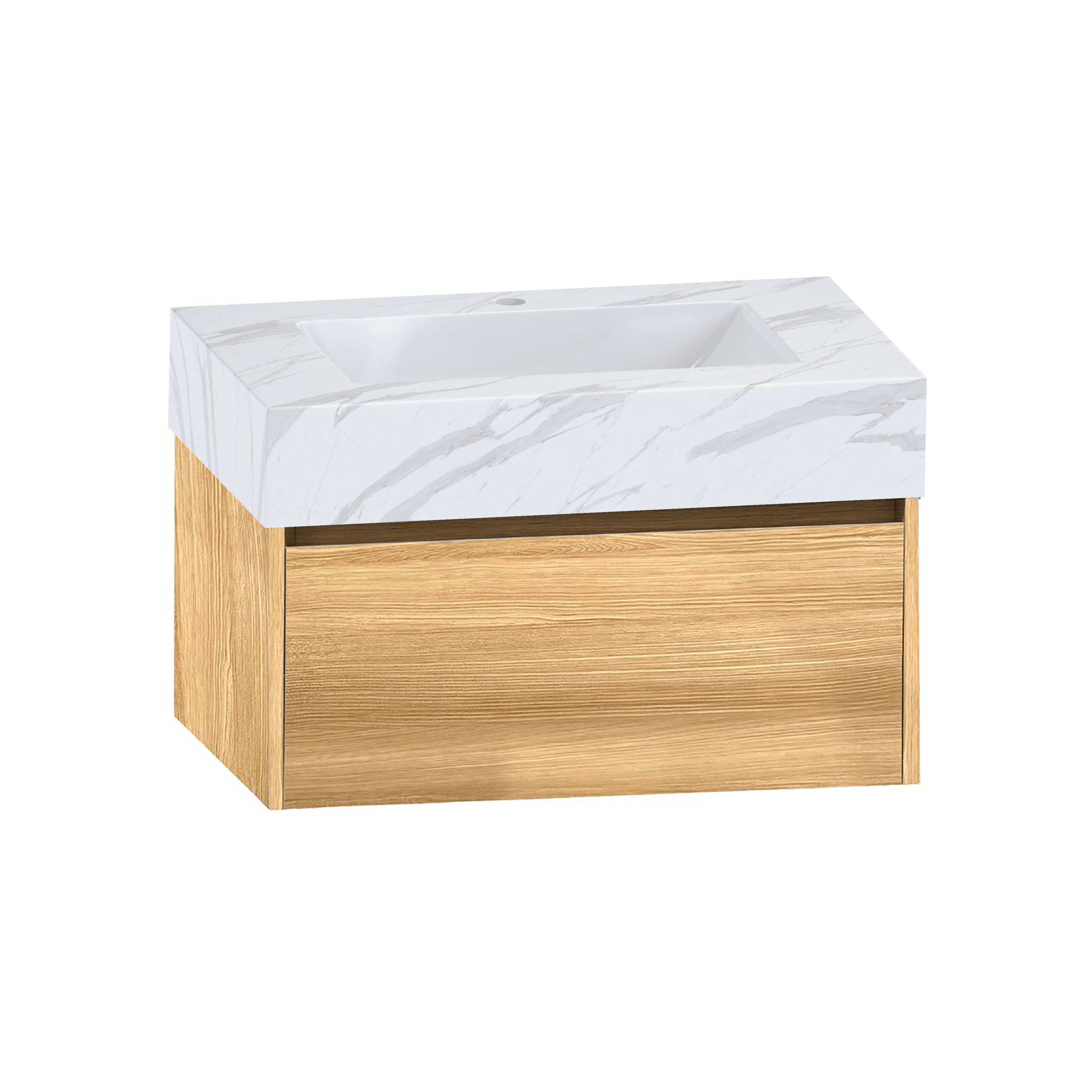 32", 36" &40" Sintered Stone Top with Single Sink Floating Bathroom Vanity - VanityWhite Carrara NeoNova Decor