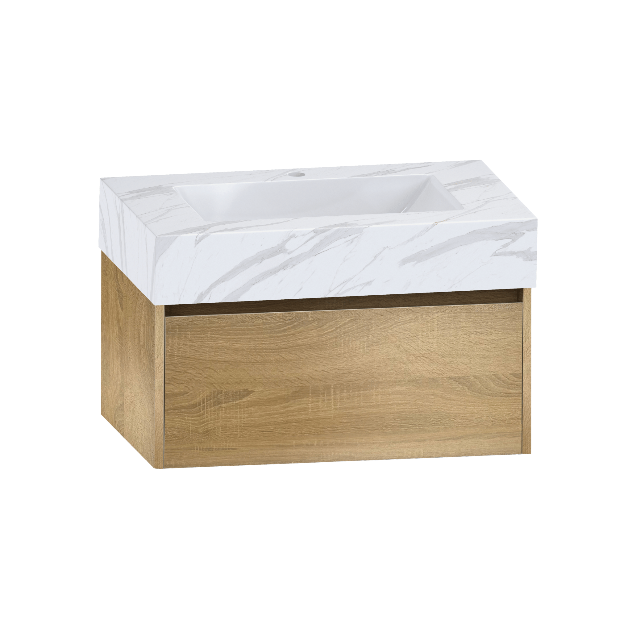 32", 36" &40" Sintered Stone Top with Single Sink Floating Bathroom Vanity - VanityWhite Carrara NeoNova Decor