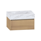 32", 36" &40" Sintered Stone Top with Single Sink Floating Bathroom Vanity - VanityWhite Carrara NeoNova Decor