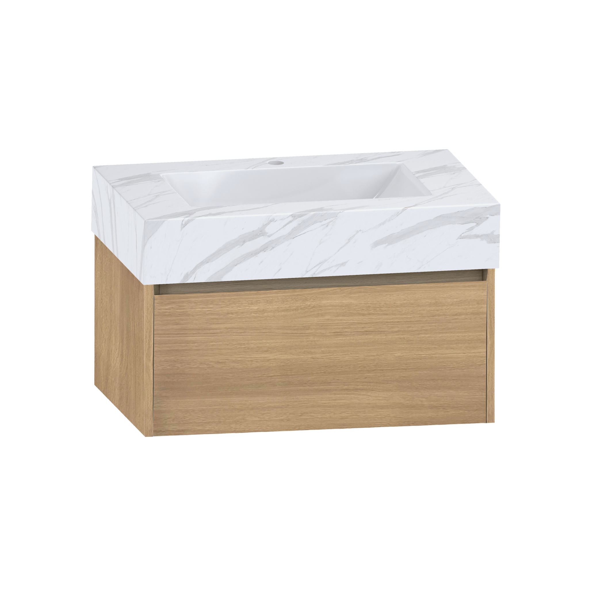 32", 36" &40" Sintered Stone Top with Single Sink Floating Bathroom Vanity - VanityWhite Carrara NeoNova Decor