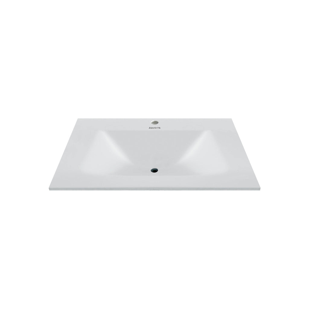 32", 36", 40" Thermoformed Sintered Stone Vanity Top with Integrated Basin – Pure White - VanityPure White NeoNova Decor