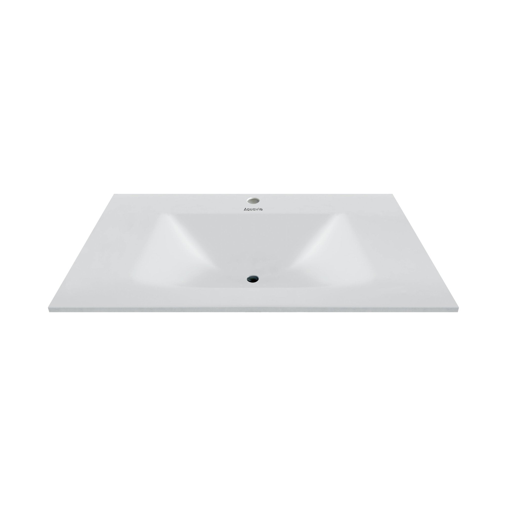 32", 36", 40" Thermoformed Sintered Stone Vanity Top with Integrated Basin – Pure White - VanityPure White NeoNova Decor