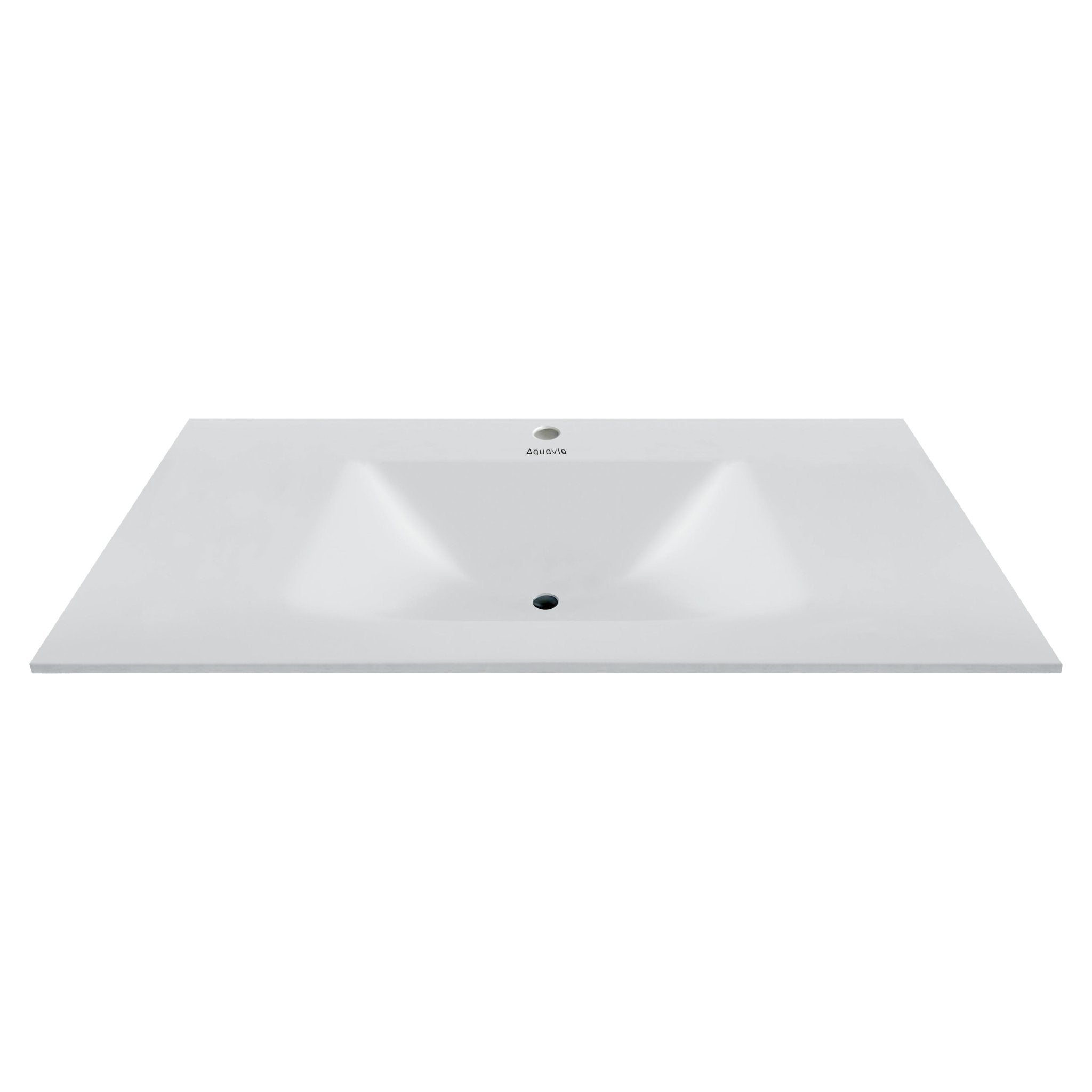 32", 36", 40" Thermoformed Sintered Stone Vanity Top with Integrated Basin – Pure White - VanityPure White NeoNova Decor
