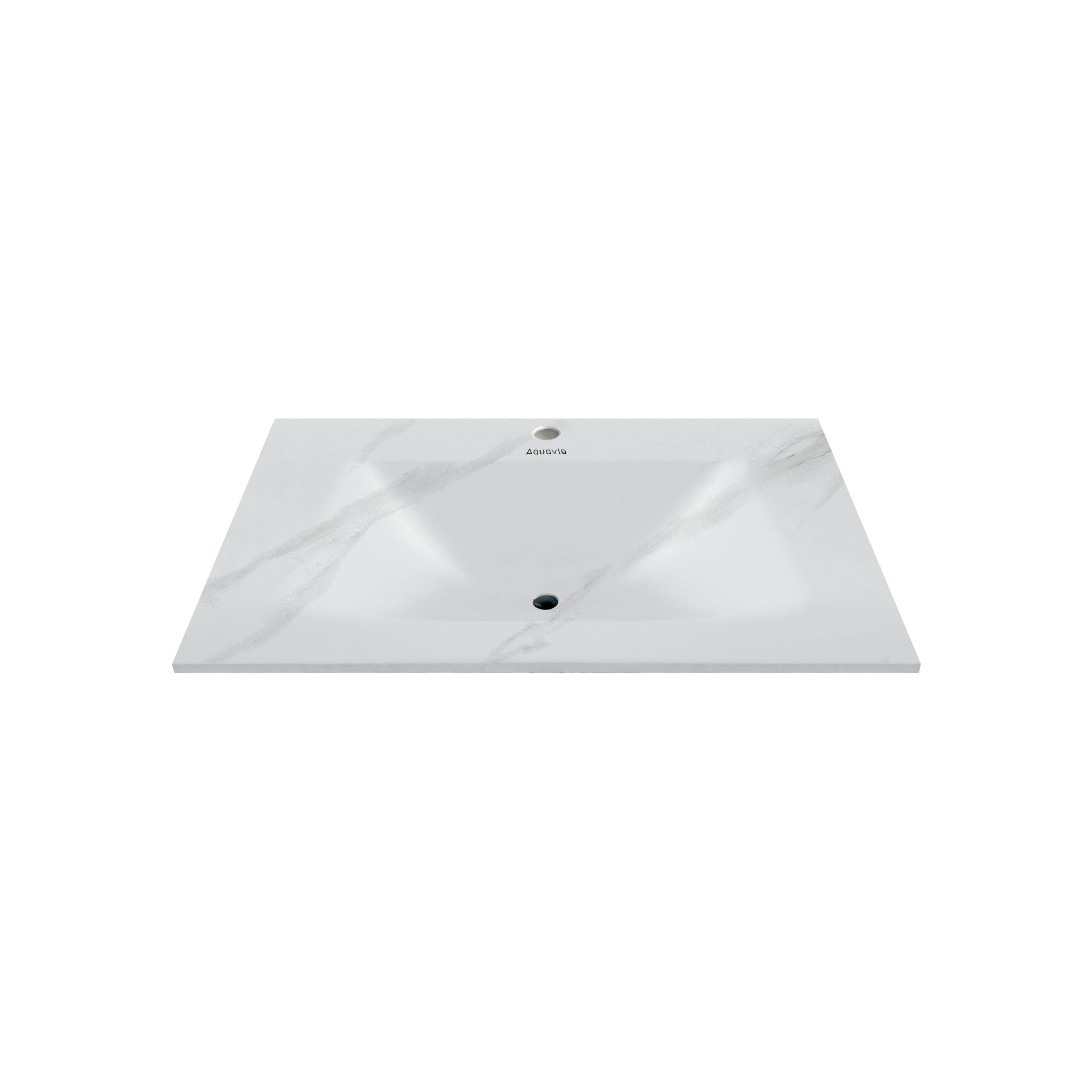 32", 36", 40" Thermoformed Sintered Stone Vanity Top with Integrated Basin – White Carrara - VanityWhite Carrara NeoNova Decor