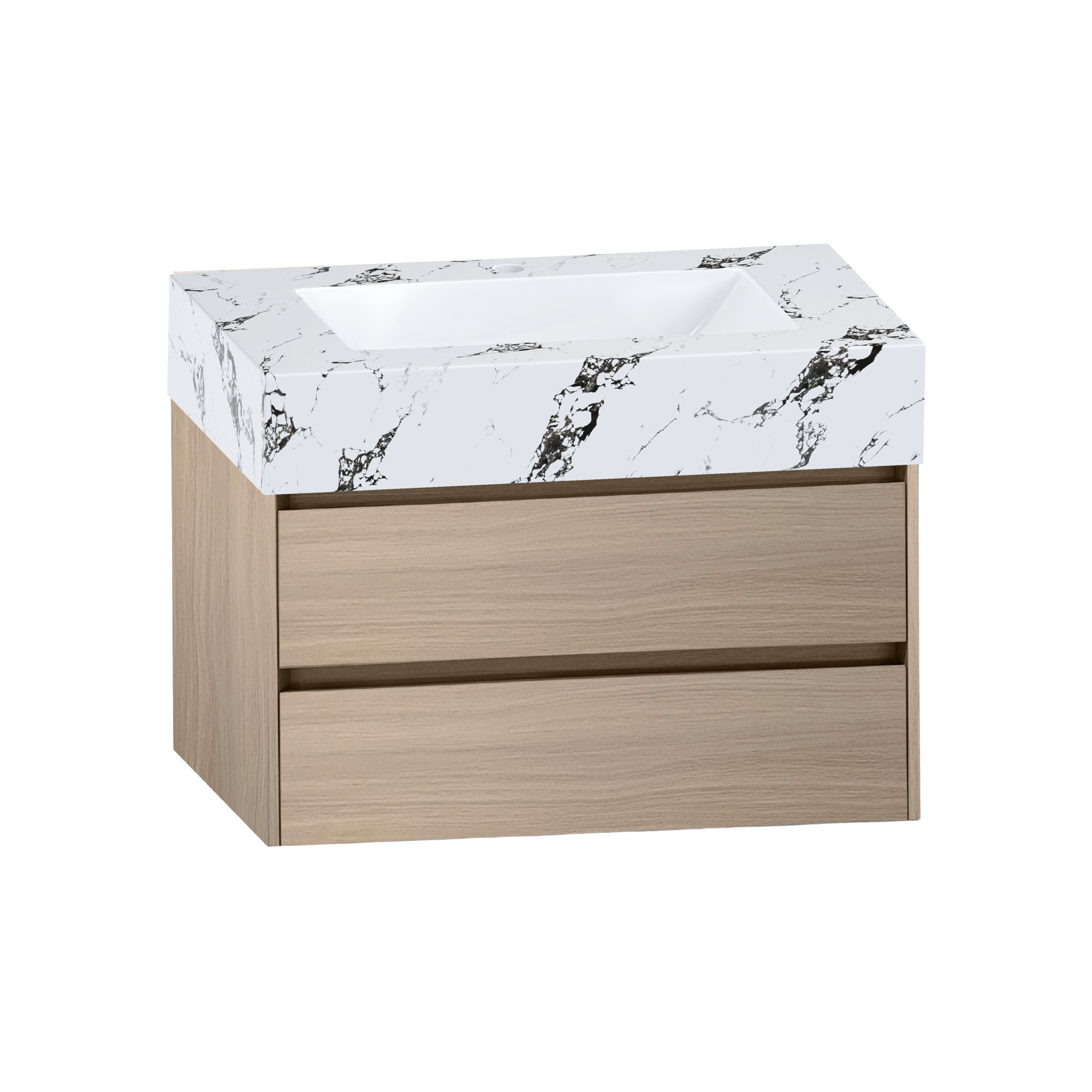 32", 36",40" Stone Top with Elegant Floating Double Drawer Bathroom Vanity - VanityAGHTQ NeoNova Decor