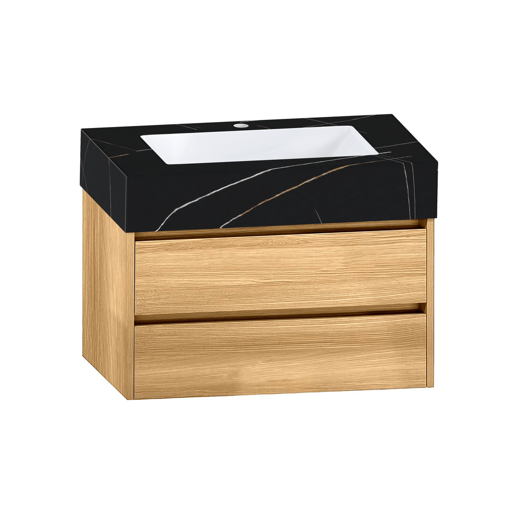 32", 36",40" Stone Top with Elegant Floating Double Drawer Bathroom Vanity - VanityHHT NeoNova Decor