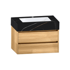 32", 36",40" Stone Top with Elegant Floating Double Drawer Bathroom Vanity - VanityHHT NeoNova Decor