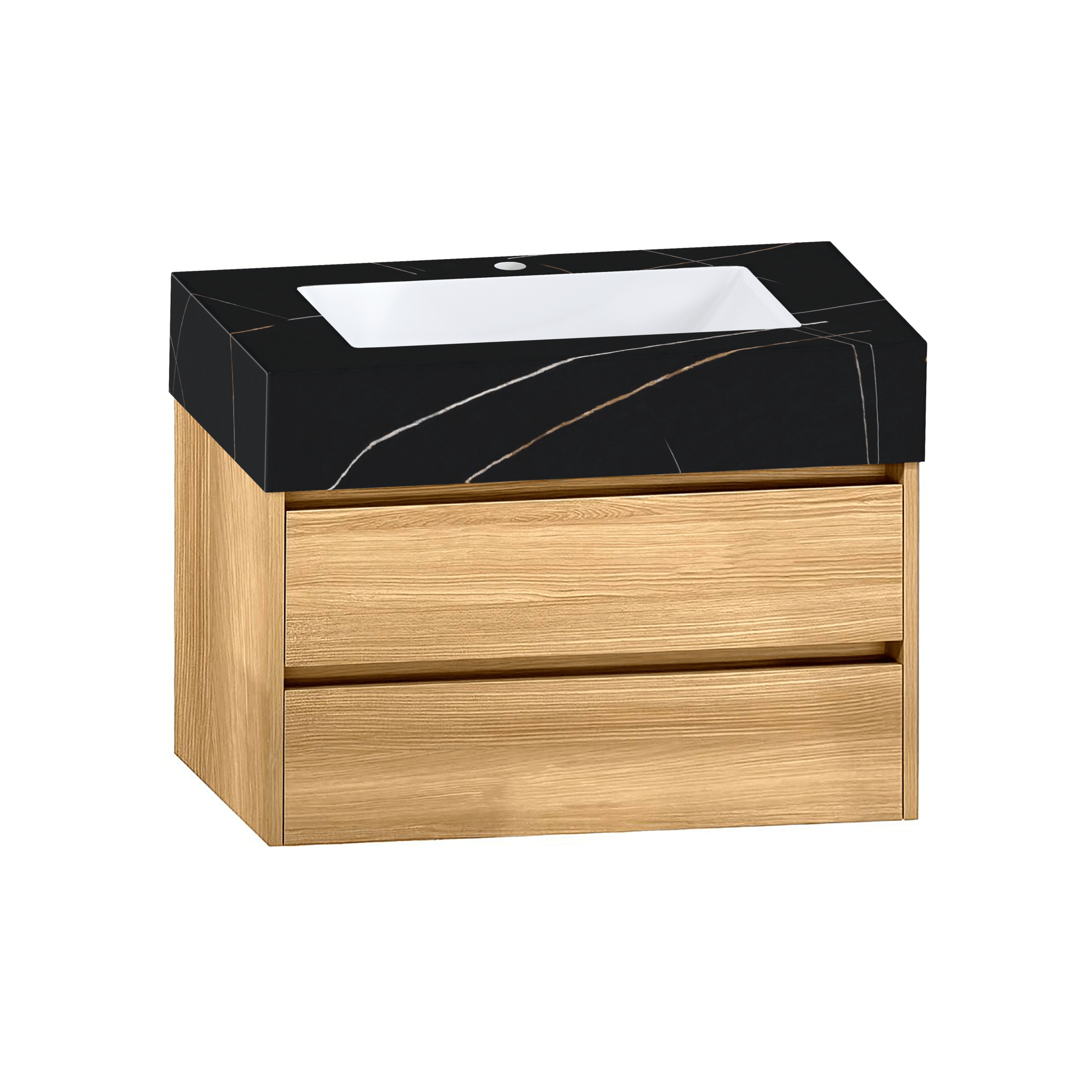 32", 36",40" Stone Top with Elegant Floating Double Drawer Bathroom Vanity - VanityHHT NeoNova Decor