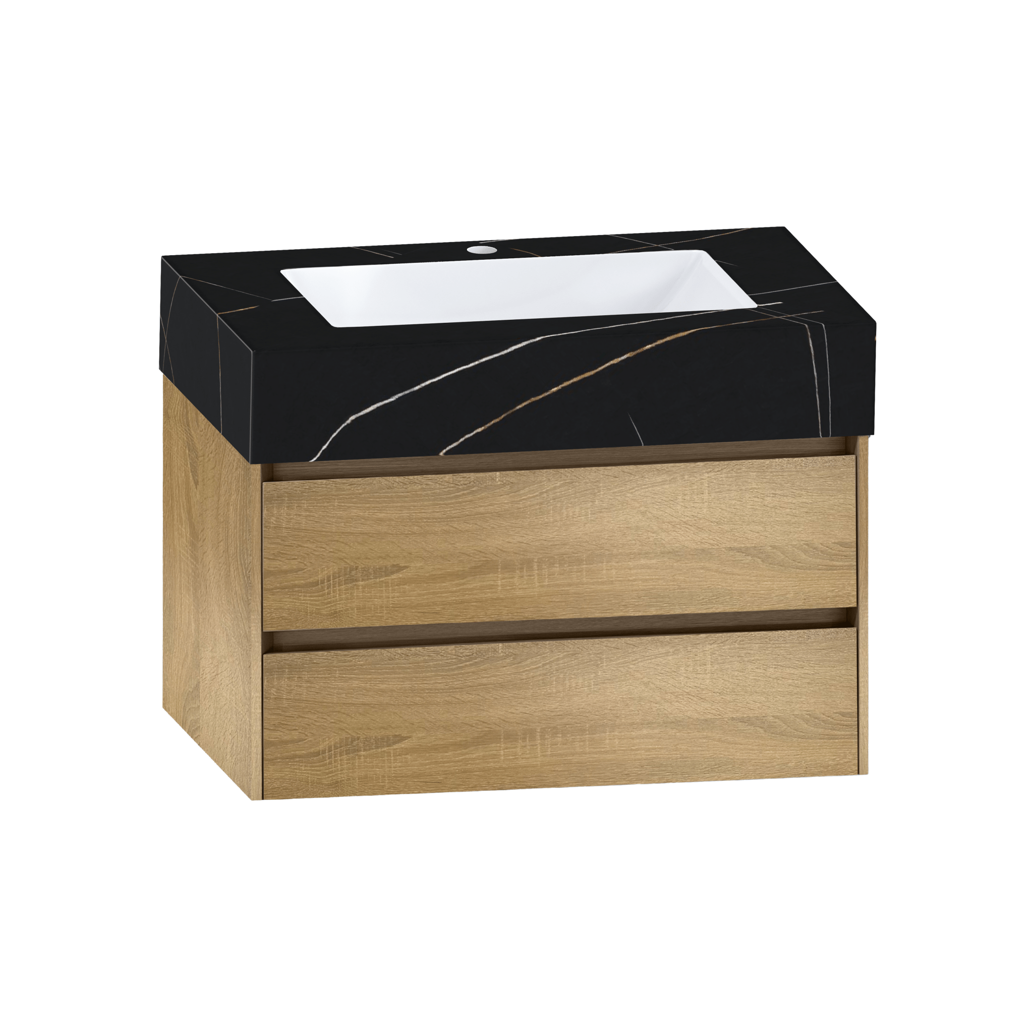 32", 36",40" Stone Top with Elegant Floating Double Drawer Bathroom Vanity - VanityXTX NeoNova Decor