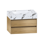 32", 36",40" Stone Top with Elegant Floating Double Drawer Bathroom Vanity - VanityXTX NeoNova Decor