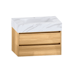 32", 36",40" Stone Top with Elegant Floating Double Drawer Bathroom Vanity - VanityXTX NeoNova Decor